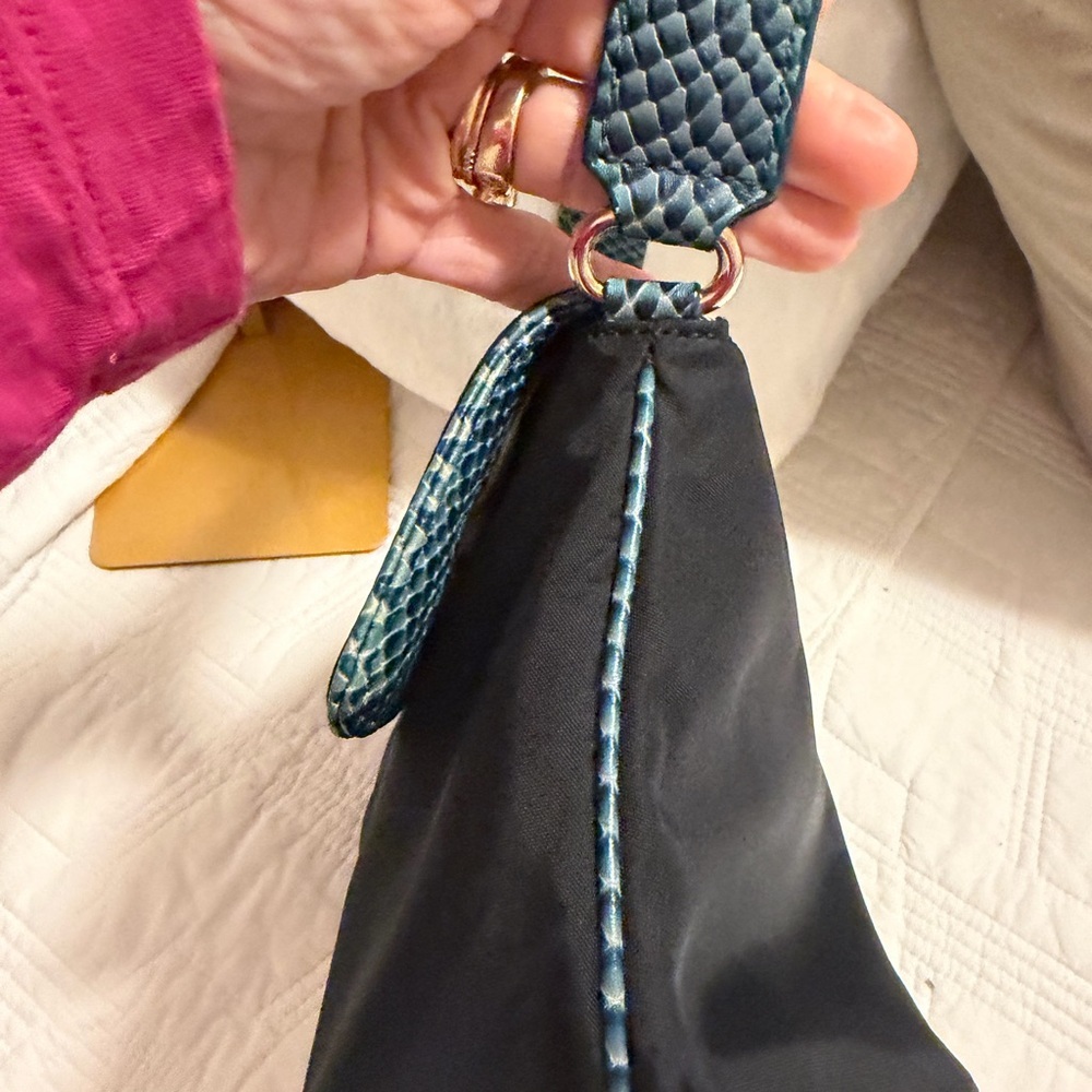 Kate Spade Y2K Black and Teal Mini Shoulder Bag 10x6 - Picture 7 of 11